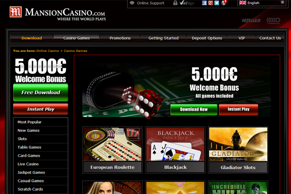 Mansion Casino screen shot