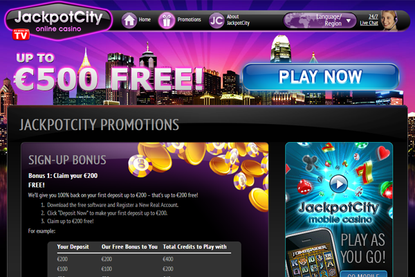 Jackpot City screen shot